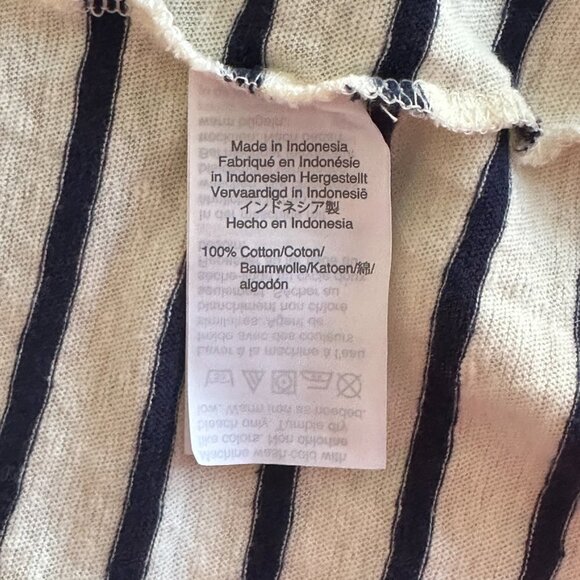 Women's M Madewell Striped Flare bell sleeve blouse Ivory Blue Ruffles - Picture 8 of 9